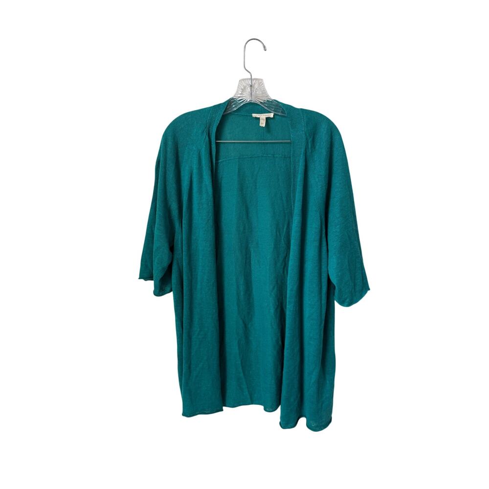 Eileen Fisher Organic Linen Open Knit Cardigan Size Large